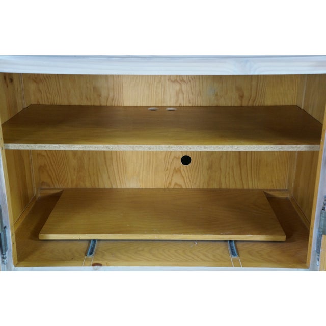 Off-white Vintage Link Taylor French Country Pickled Oak Tv Media Cabinet Armoire Hutch, Attributed For Sale - Image 8 of 18