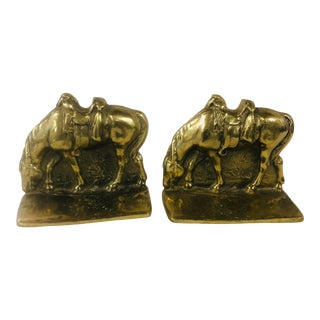 Equestrian Bookends Featured Saddled Horse - a Pair For Sale