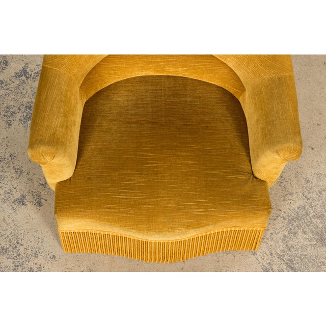 Mid 20th Century Napoleon III Style Velvet Crapaud Armchair, Provence, 1940 For Sale - Image 5 of 17