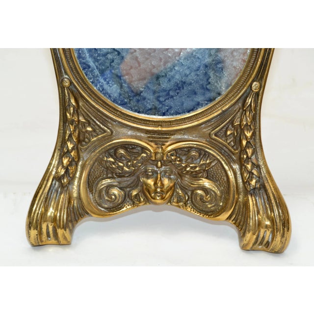 Art Nouveau Handcrafted Golden Bronze Table Mirror, Vanity Mirror 1940 For Sale In Miami - Image 6 of 12