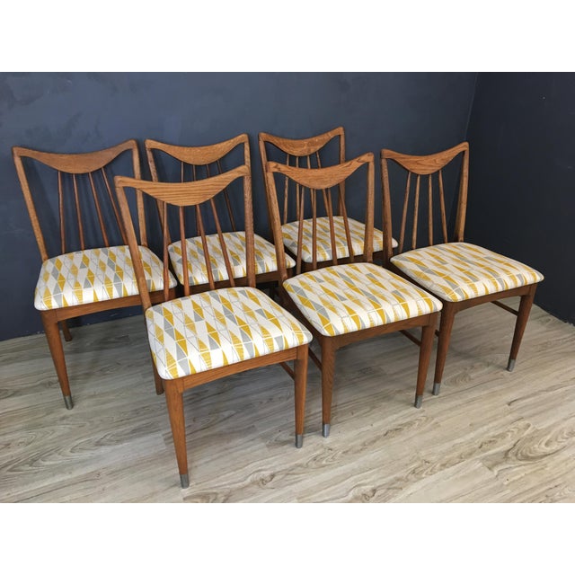 1950s Vintage Keller Hickory ReUpholstered Dining Chairs Set of 6