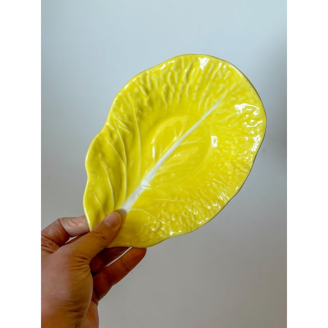 1970s 1970s Secla Yellow Cabbage Leaf Serving Dish, Portugal For Sale - Image 5 of 6