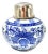 Vintage Blue & White Chinoiserie Porcelain Tea Jar With Metal Lid For Sale