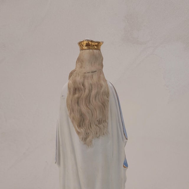 Biscuit Porcelain Virgin with Child Figure, Germany, 1920s For Sale - Image 16 of 17