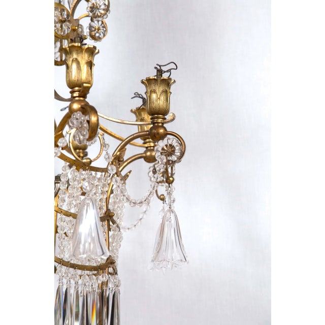 19th Century Vintage Crystal and Bronze Chandelier For Sale - Image 4 of 6