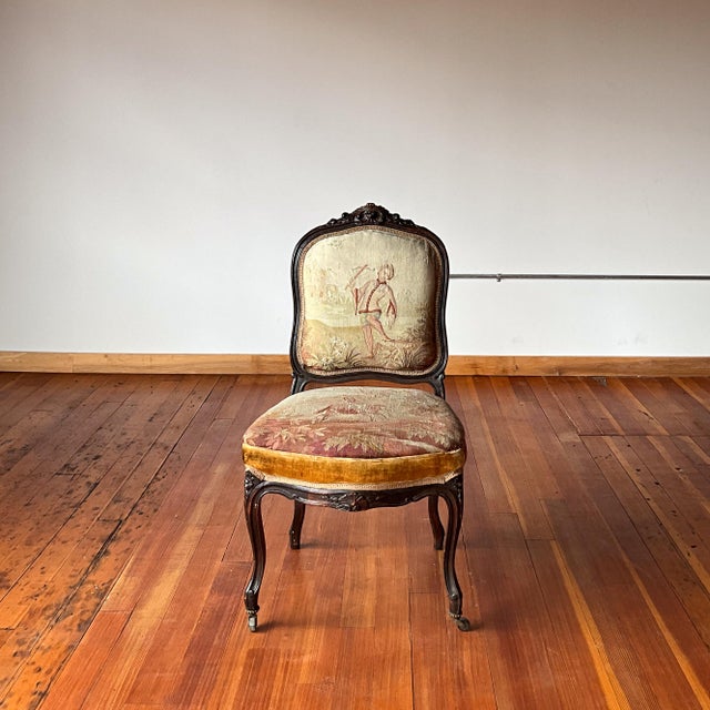 A finely made and carved Louis XV style side chair, 19th century. The chair in good, usable condition with expected wear....