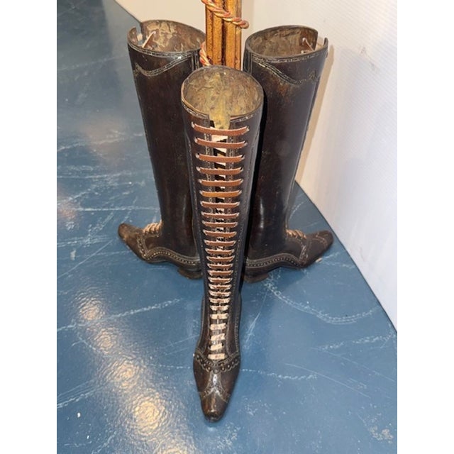 Early 20th Century Vintage Bronze Umbrella Stand in the Shape of Boots For Sale - Image 5 of 6