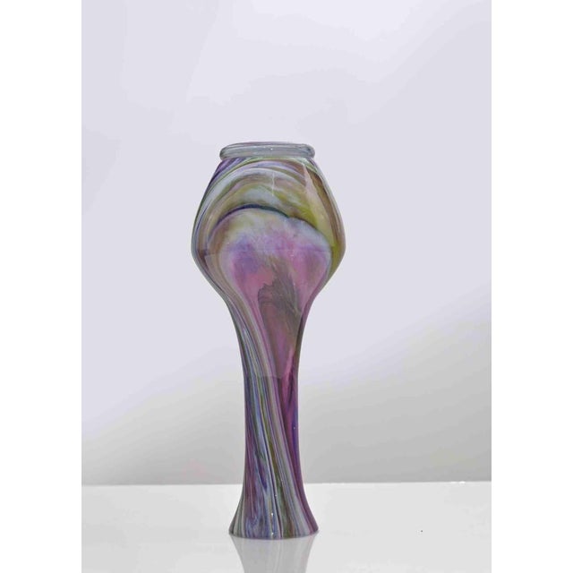 Vintage multicolor glass vase realized by a european manufacture in 1970s. Very good condition.
