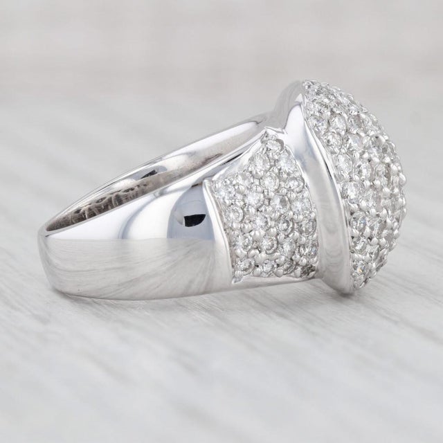 Silver 2.40ctw Diamond Cluster Ring 18k White Gold Size 6.75-7 Cocktail For Sale - Image 8 of 8