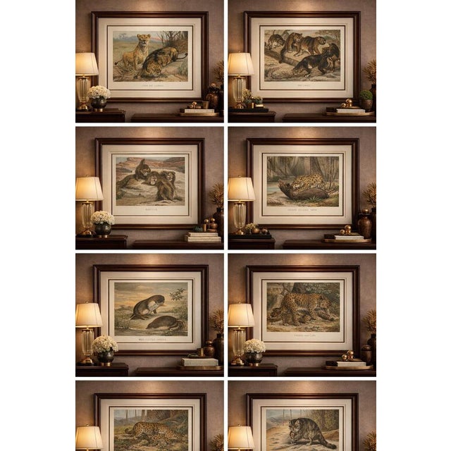 Baboons, Antique Primate Print, British Natural History Illustration 1894 This robust composition depicts a group of...