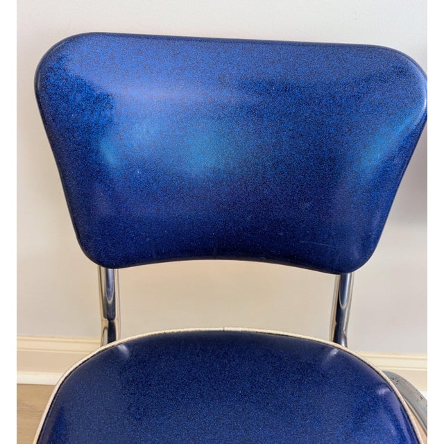 Metal Vintage Sparkle Vinyl and Chrome Dinette Chairs- A Pair by Richardson Seating Corp. For Sale - Image 7 of 10