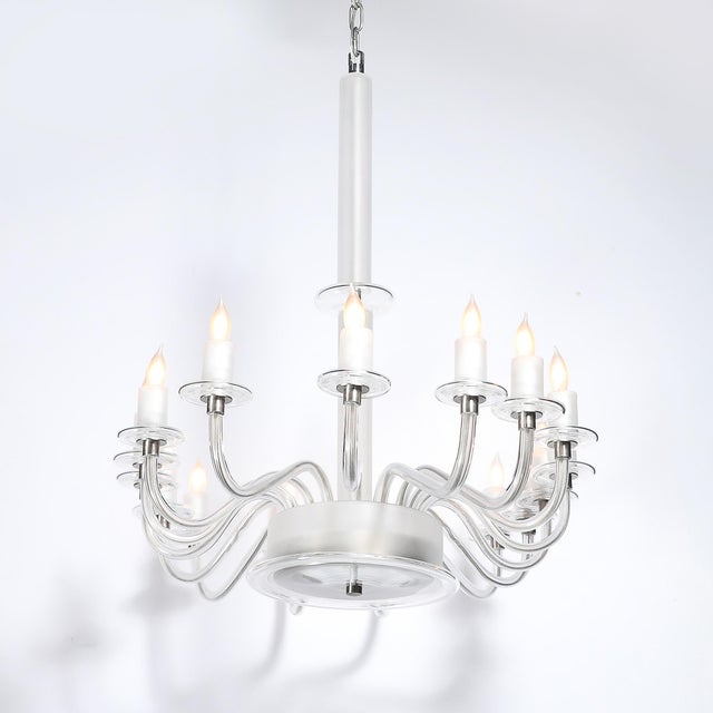 Mid-Century Modern Classical Hand-Blown Murano Glass 16-Arm Chandelier For Sale - Image 13 of 18