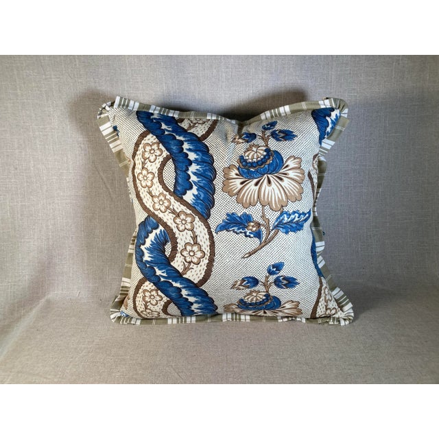 Vintage Printed Linen Floral Pillow For Sale In Philadelphia - Image 6 of 12