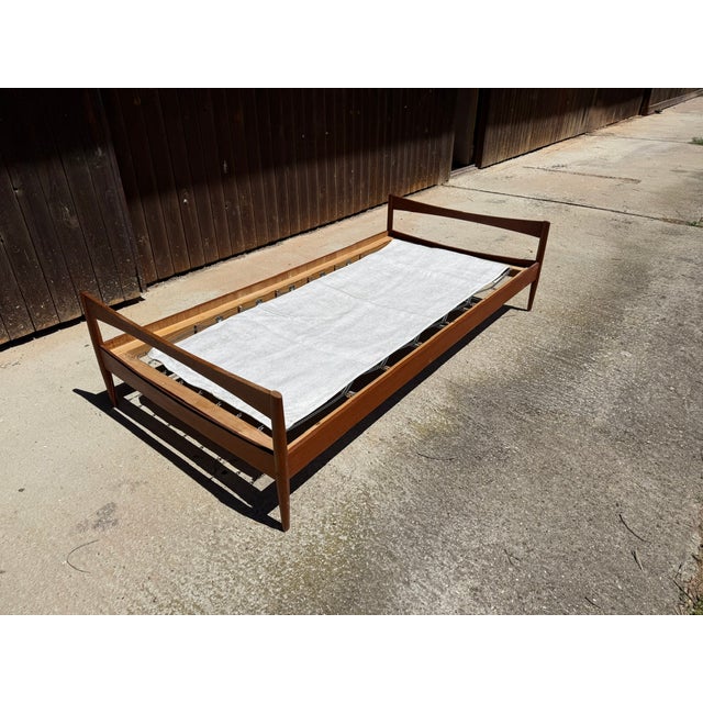 Wood Mid-Century Modern Scandinavian Model Dagmar Teak Bed, 1960 For Sale - Image 7 of 18