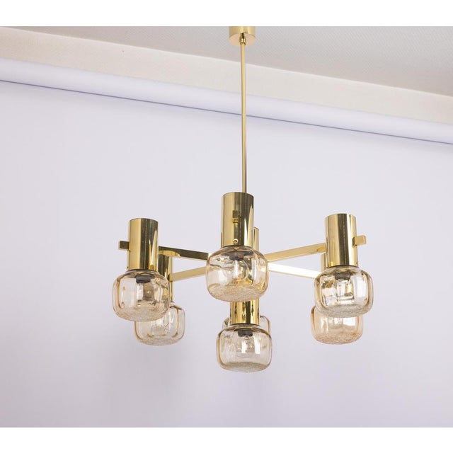 Large Sciolari Brass Chandelier, Germany, 1960s For Sale - Image 11 of 12