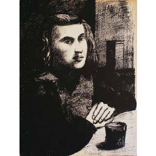 Pompeo Borra, Portrait of Man, Lithograph, 1950s For Sale