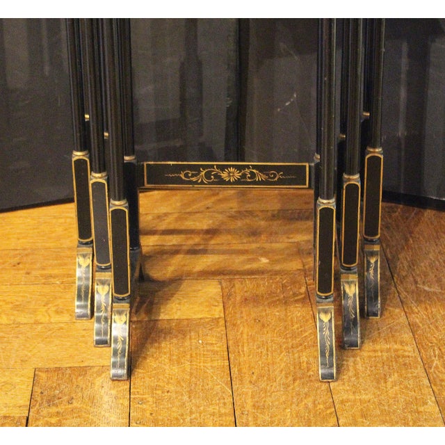 Circa 1900 English Edwardian Nest of Three Lacquer Tables For Sale - Image 10 of 10
