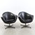 Vintage Swivel Chairs in Black Synthetic Leather with Chrome Bases, 1990, Set of 2 For Sale - Image 12 of 12