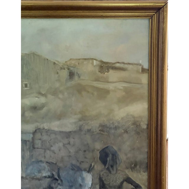 Large Spanish Oil on Canvas - Tres Burros, Signed and Dated For Sale In New York - Image 6 of 13