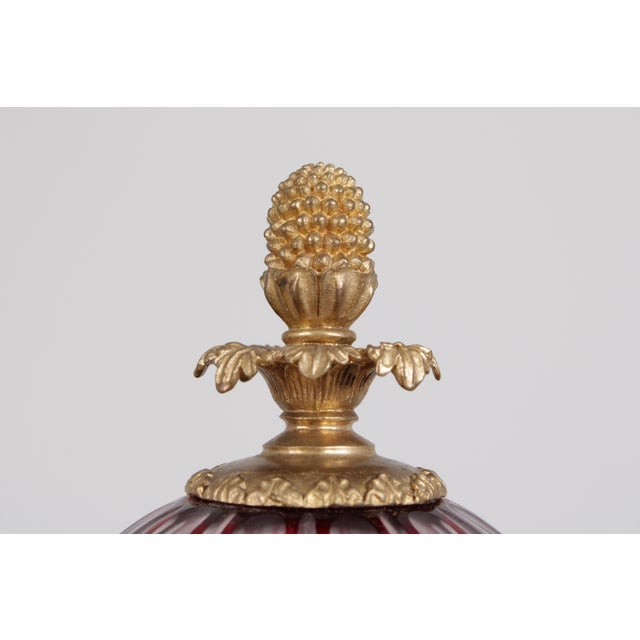 Pair Palatial Bohemian Cut to Clear Crystal Bronze Urns For Sale - Image 10 of 18