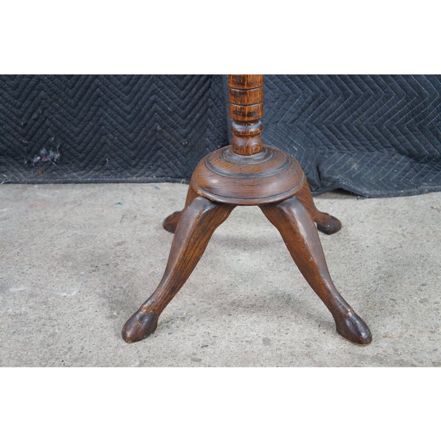Antique Victorian Quartersawn Oak Turned Parlor Coat Rack Hall Tree 67" For Sale - Image 6 of 9