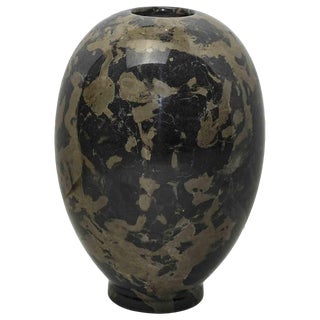 Vintage Marble Egg Shaped Vase, China, 1990s For Sale