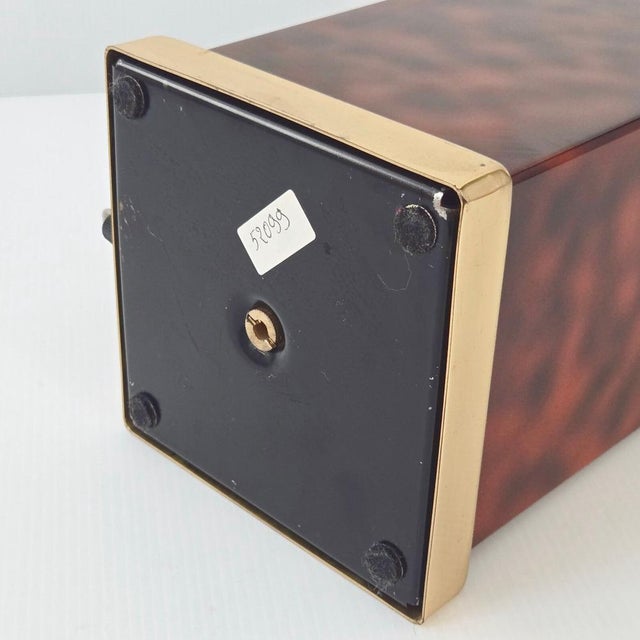 Vintage Table Lamp in Tortoiseshell Metal and Gilded Brass by Jean-Claude Mahey, 1970s For Sale - Image 9 of 11