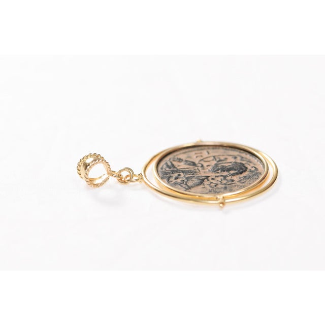 Byzantine [Coin] Pendant W/ 18k Gold Trim For Sale - Image 12 of 12