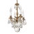 Antique 4 Arm 4 Light Glowing Graceful Brass Cut Lead Glass Crystal Chandelier ~ 4 Available For Sale