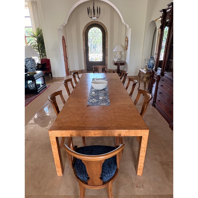 John Widdicomb 1970s John Widdicomb Mid-Century Modern Burl Wood Extension Dining Table. Refinished. For Sale - Image 4 of 11