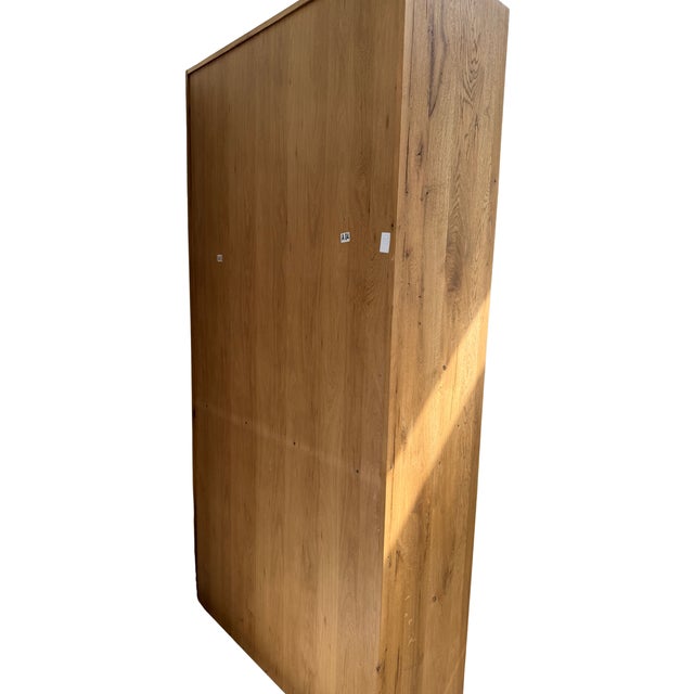 Early 21st Century Restoration Hardware Rustic Oak Double-Door Cabinet / Armoire For Sale - Image 5 of 7