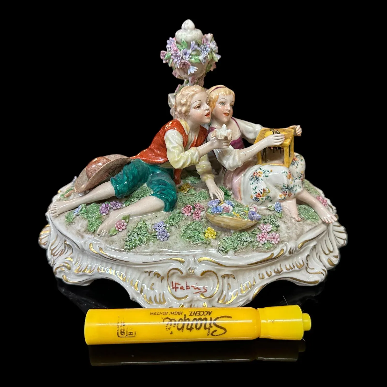 Wa389　Luigi Fabris（ルイージファブリス）レースドール Luigi Fabris Large Lace Figural Group, L'Eroica sold at auction on