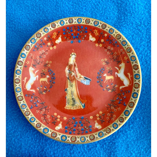 Late 20th Century Philippe Deshoulieres Dame a La Licorne Canape Plates - Set of 6 For Sale In Las Vegas - Image 6 of 8
