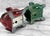 Vintage Traditional Cast Metal Red & Green Pig Piggy Bank - a Pair For Sale - Image 10 of 10