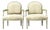 Vintage Louis XVI Style Printed Swag Armchairs - Pair For Sale