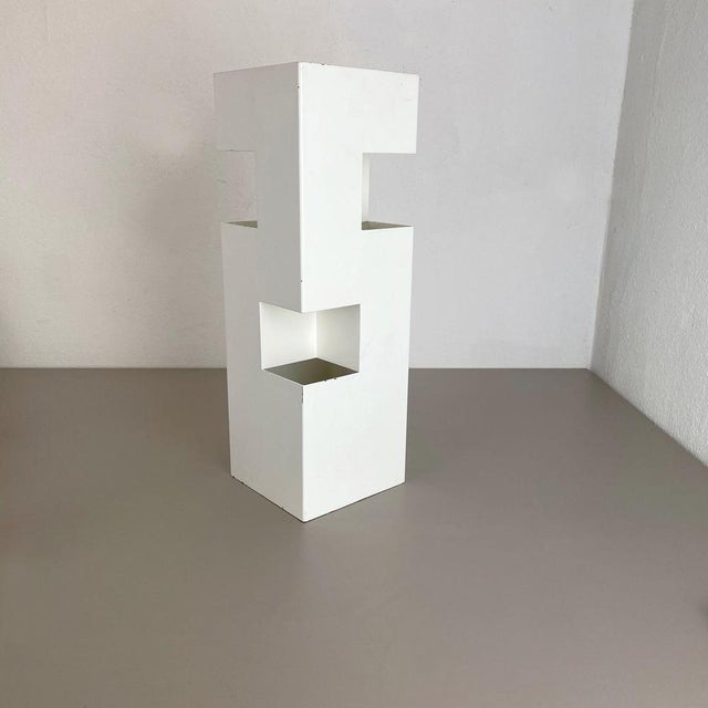 Modern Pop Art Modernist Cubic Metal Umbrella Stand from Max Sauze, France, 1970s For Sale - Image 3 of 18