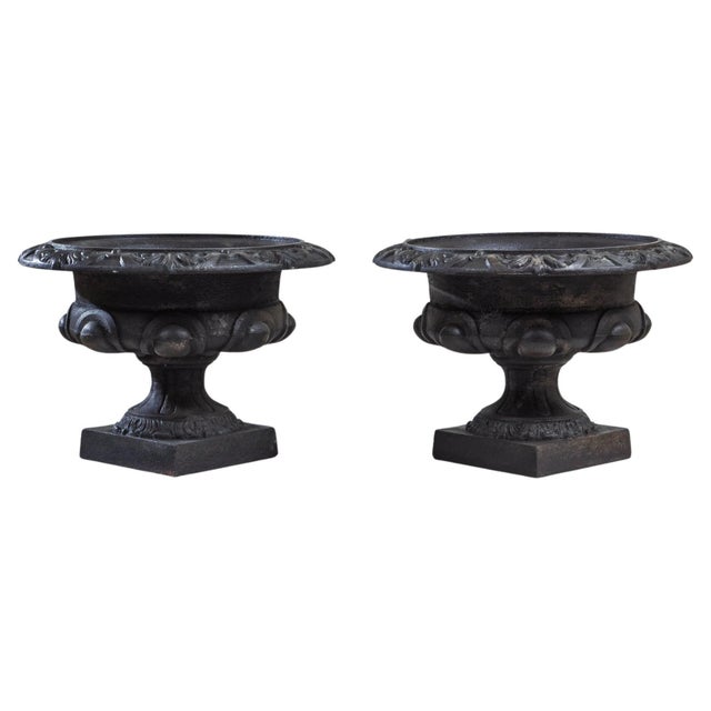 Black 19th Century French Cast Iron Planters - A Pair For Sale - Image 8 of 18