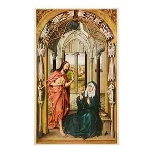 1956 After Rogier Van Der Weyden "Christ Appearing to His Mother", Vintage Full-Color Print