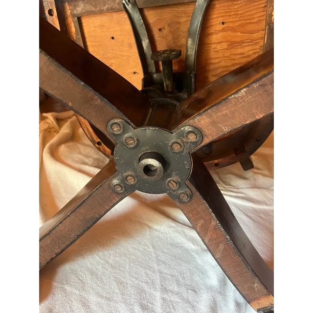 Early 20th Century Antique Swivel and Rock Upholstered Bankers Chair For Sale - Image 6 of 9