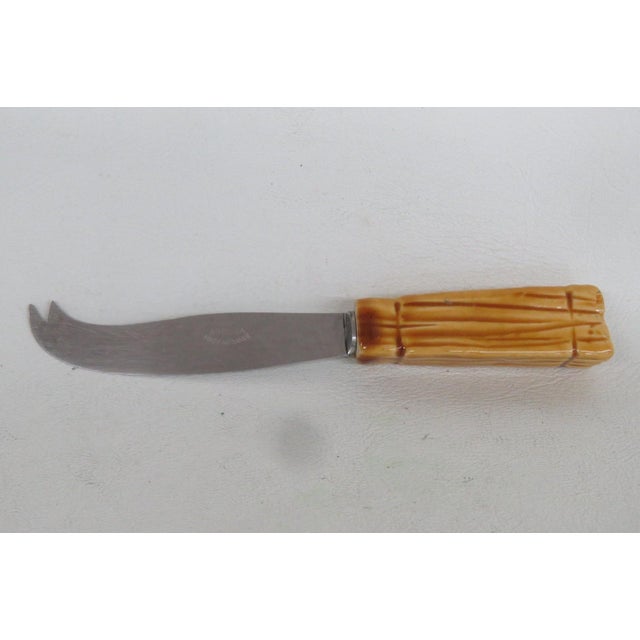 Silver Mid 20th Century Mid Century Modern Argilia Ceramic Handled Cheese Knife For Sale - Image 8 of 12
