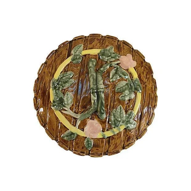 Traditional English Majolica Cheese Dome For Sale - Image 3 of 7