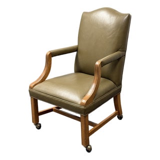 Ethan Allen Clarke Leather Office Chair For Sale