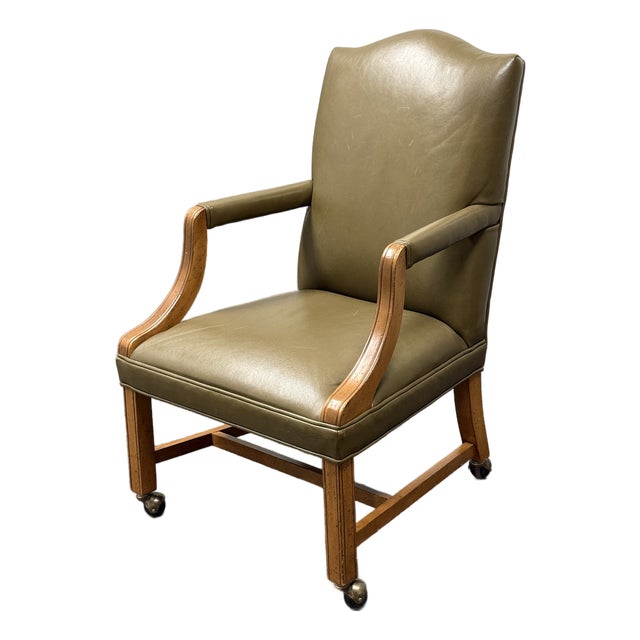 Ethan Allen Clarke Leather Office Chair For Sale