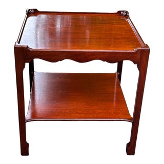 Chippendale 2 Tiered Flame Mahogany Table For Sale