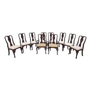 1970s Ethan Allen Georgian Court Dining Room Chairs – Set of 10 For Sale
