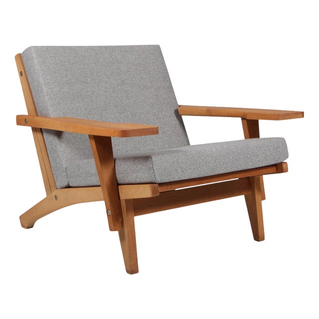 GE-370 Lounge Chair in Oak Frame and Hallingdal Wool by Hans J. Wegner for Getama, 1960s For Sale