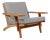 GE-370 Lounge Chair in Oak Frame and Hallingdal Wool by Hans J. Wegner for Getama, 1960s For Sale