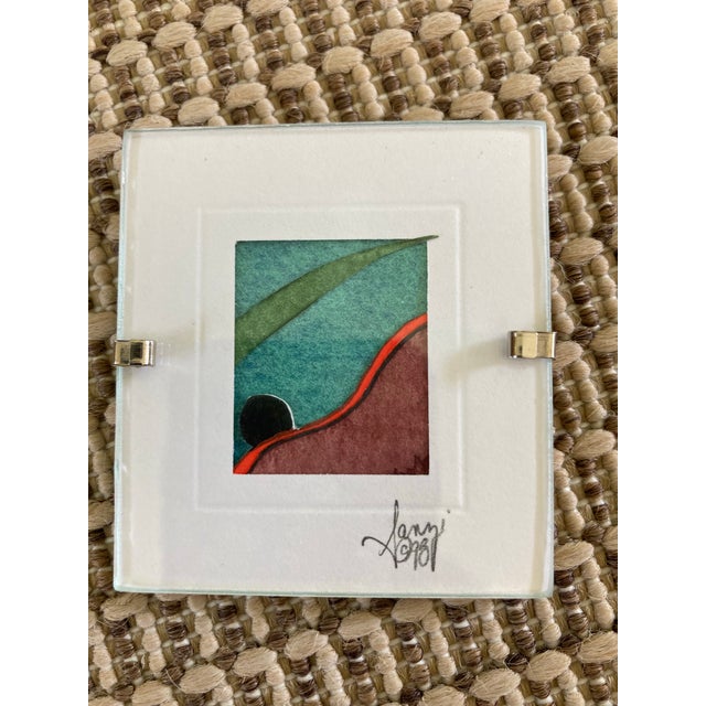 1990s Original Textile Art Miniatures, Signed and Numbered- Set of 5 For Sale - Image 6 of 7