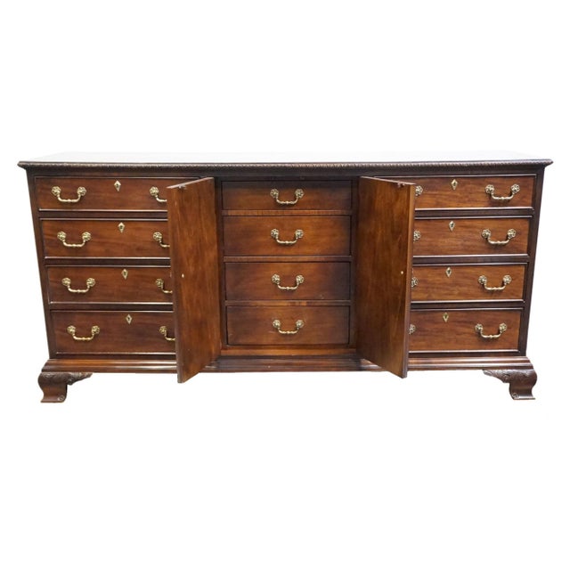 Late 20th Century Century Furniture Solid Mahogany Traditional Style 73" Triple Door Dresser For Sale - Image 5 of 14