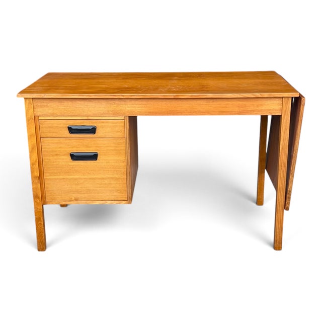 Vintage Mid-Century Modern Expandable Drop-Leaf Teak Writing Desk For Sale In Los Angeles - Image 6 of 13